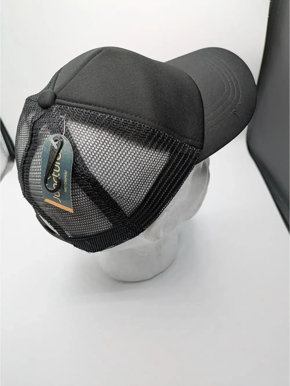 Plain Black Trucker Baseball Hat Cap with Mesh Back NWT